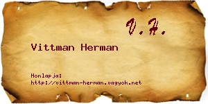 Vittman Herman névjegykártya